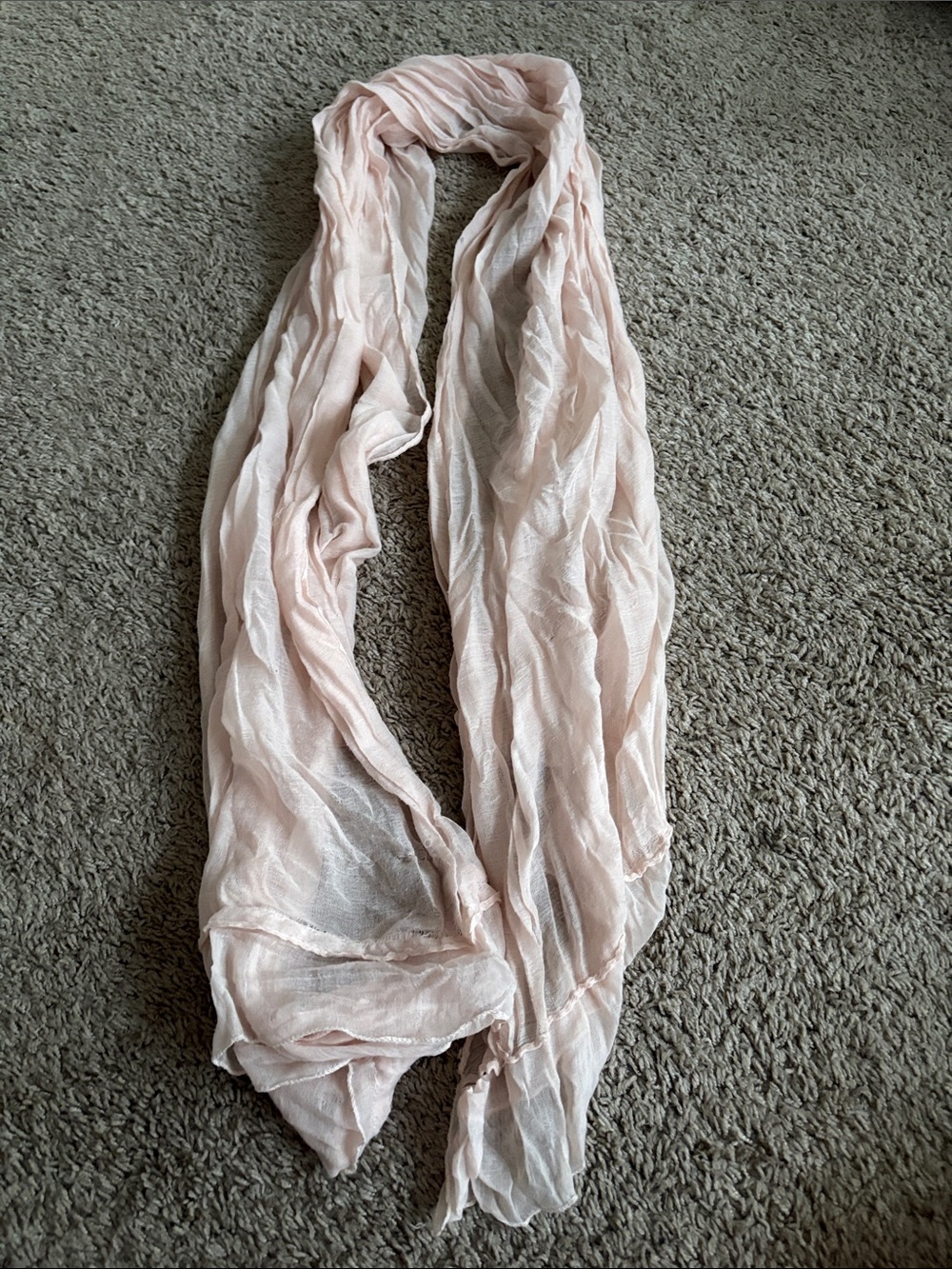 Light Pink Women's Lightweight Crinkled Scarf